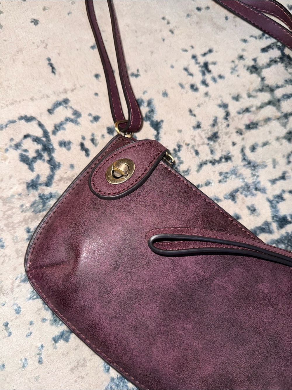 JoJo Maman Bebe Leather Crossbody in Burgundy - Picture 3 of 7